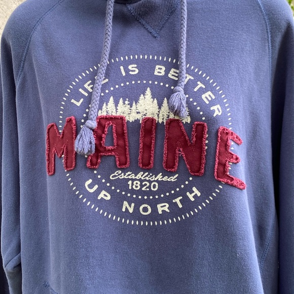 Blue 84 Blue Hoodie with Red and White Embroidery Maine - Picture 4 of 16